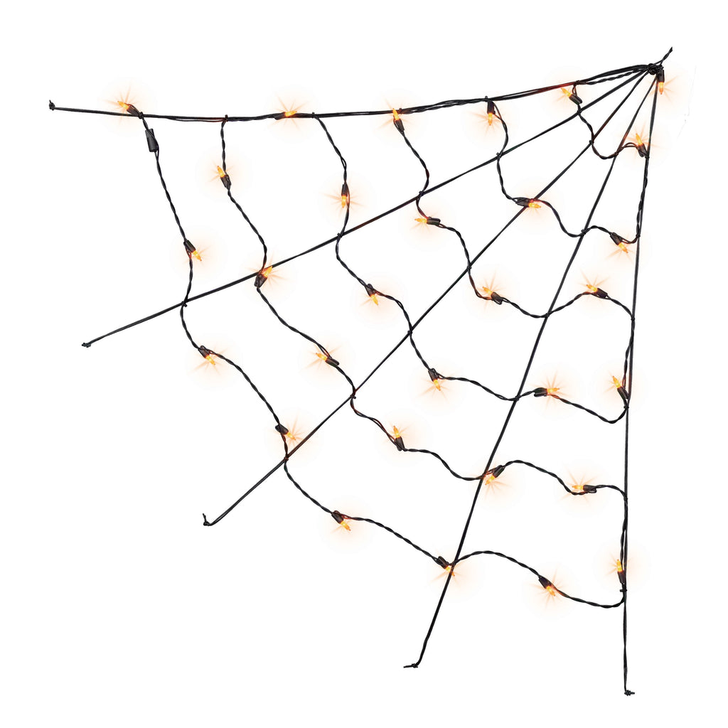 Indoor/Outdoor 30-Count LED Corner Web Lights, Multicolor, 30" x 30", Halloween by Way To Celebrate