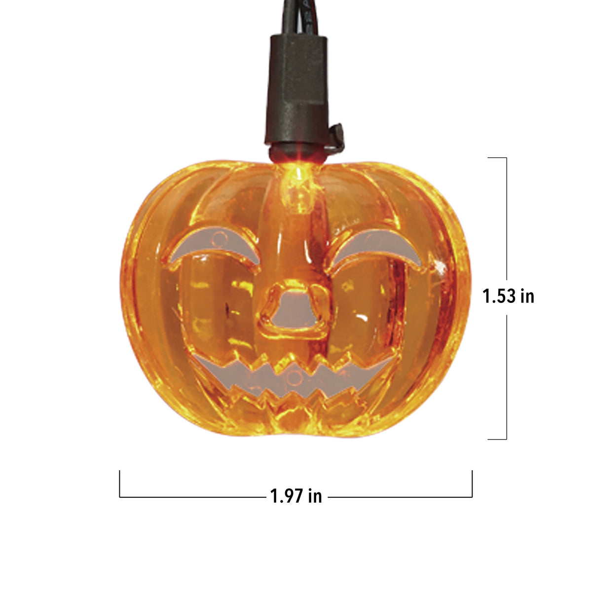 Indoor/Outdoor 30-Count LED Pumpkin Icicle Lights, Orange, 6', Halloween by Way To Celebrate
