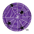 24 Pack Halloween Disposable Tableware Set, Spider and Cobweb Pattern Paper Plates, Halloween Party Supplies Favors