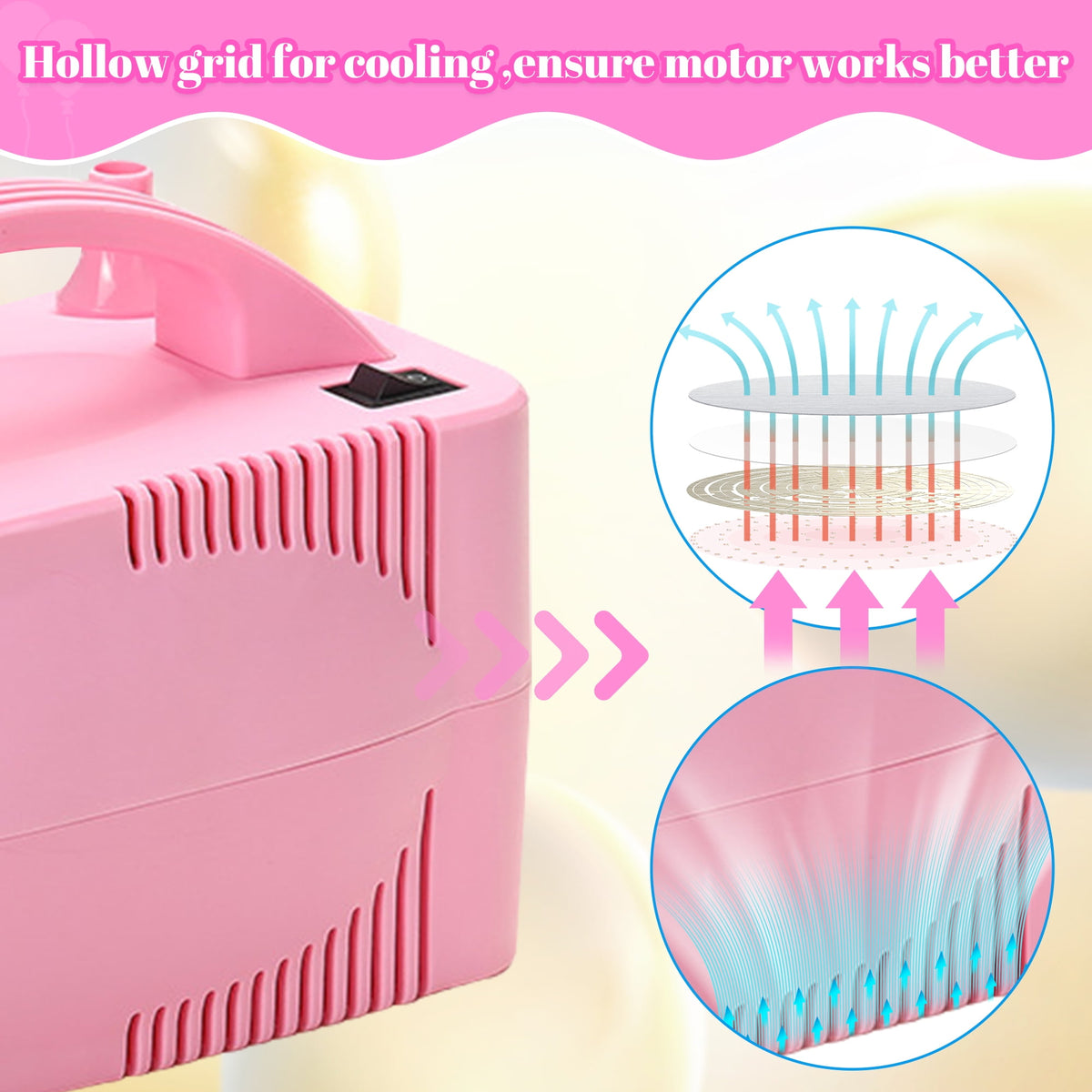 Electric Balloon Pump, Portable Dual Nozzle Blower Air Balloon Pump & Inflator for All Balloons Party Wedding Decoration