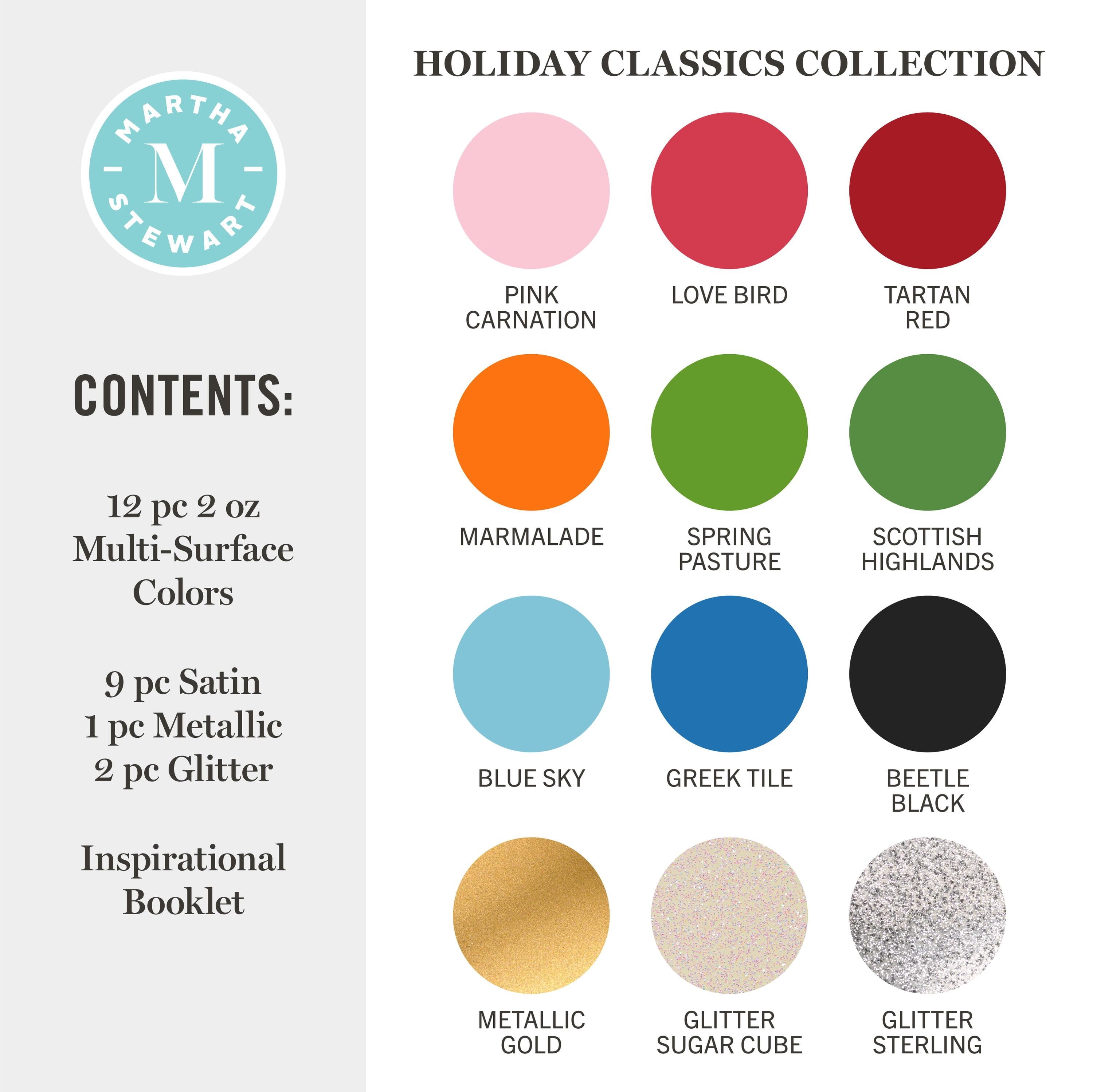 Martha Stewart Multi-Surface Acrylic Craft Paint, Satin Finish, Elevated Neutrals, Set of 12, 2 fl oz