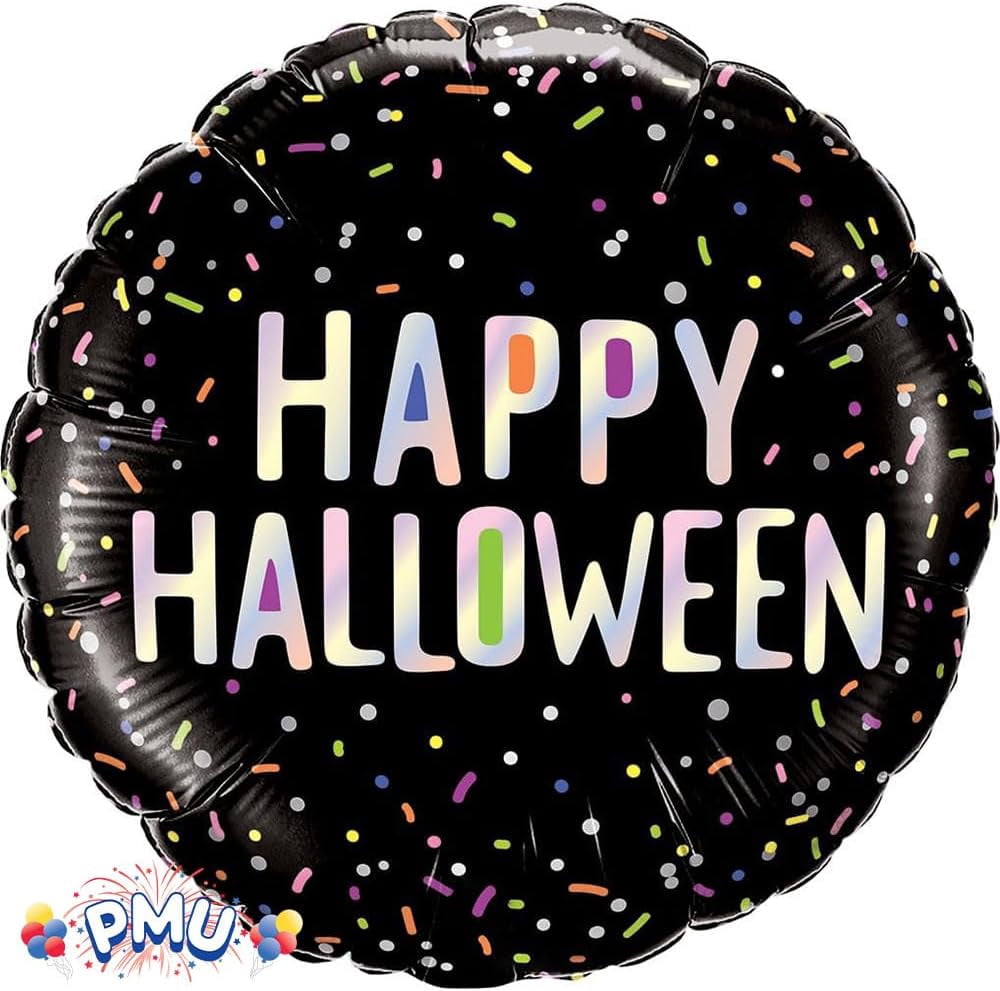 PMU Halloween Party Decoration "Happy Halloween" Jack Faces Aglow 18 Inch Mylar-Foil Balloon (1pkg) Pkg/1