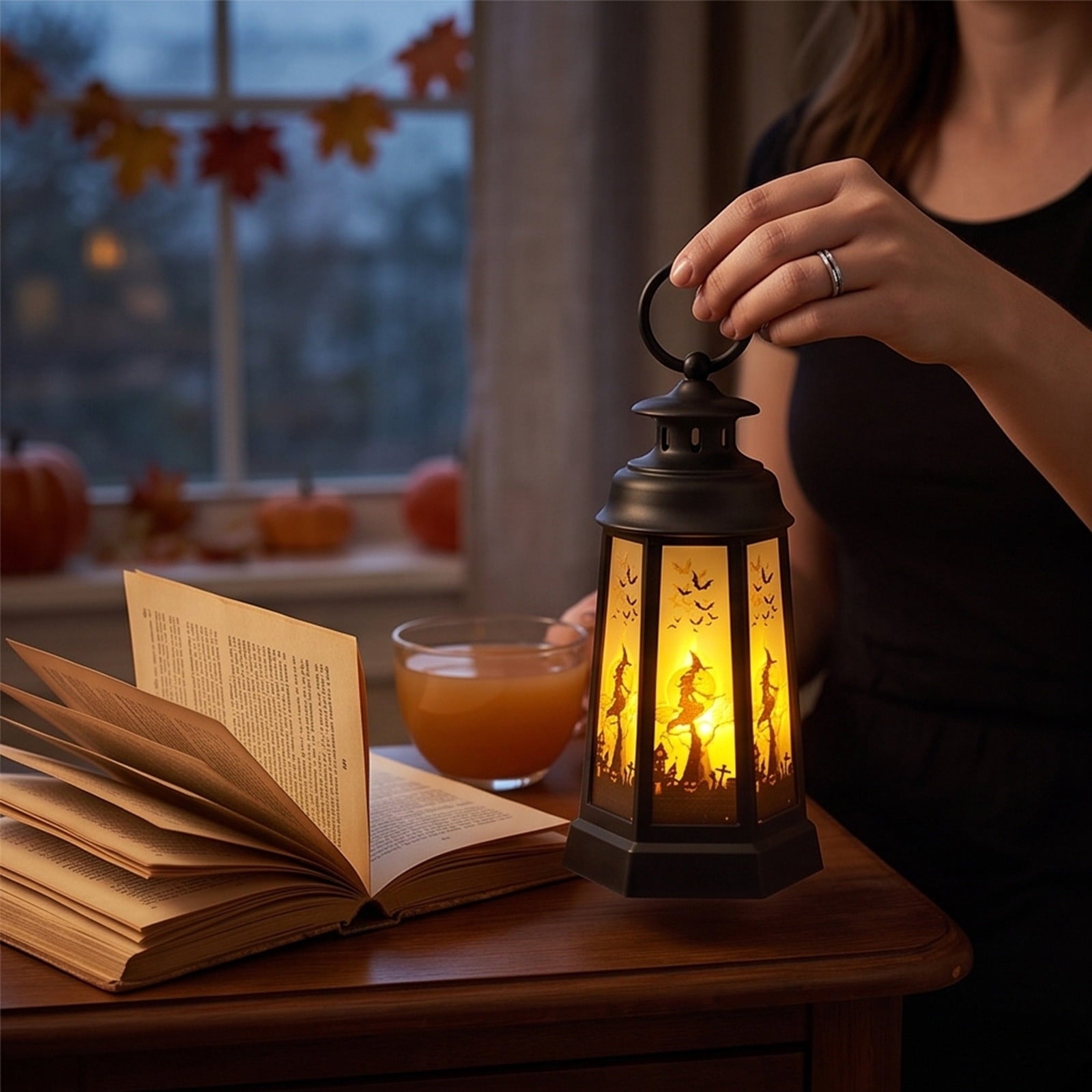 Djiypn Mini Lanterns 2Pack LED Small Lanterns Decorative Indoor Outdoor Hanging Lantern Decorative Candle Light Farmhouse Decor for Weddings Western Camping Party Halloween Christmas Decorations