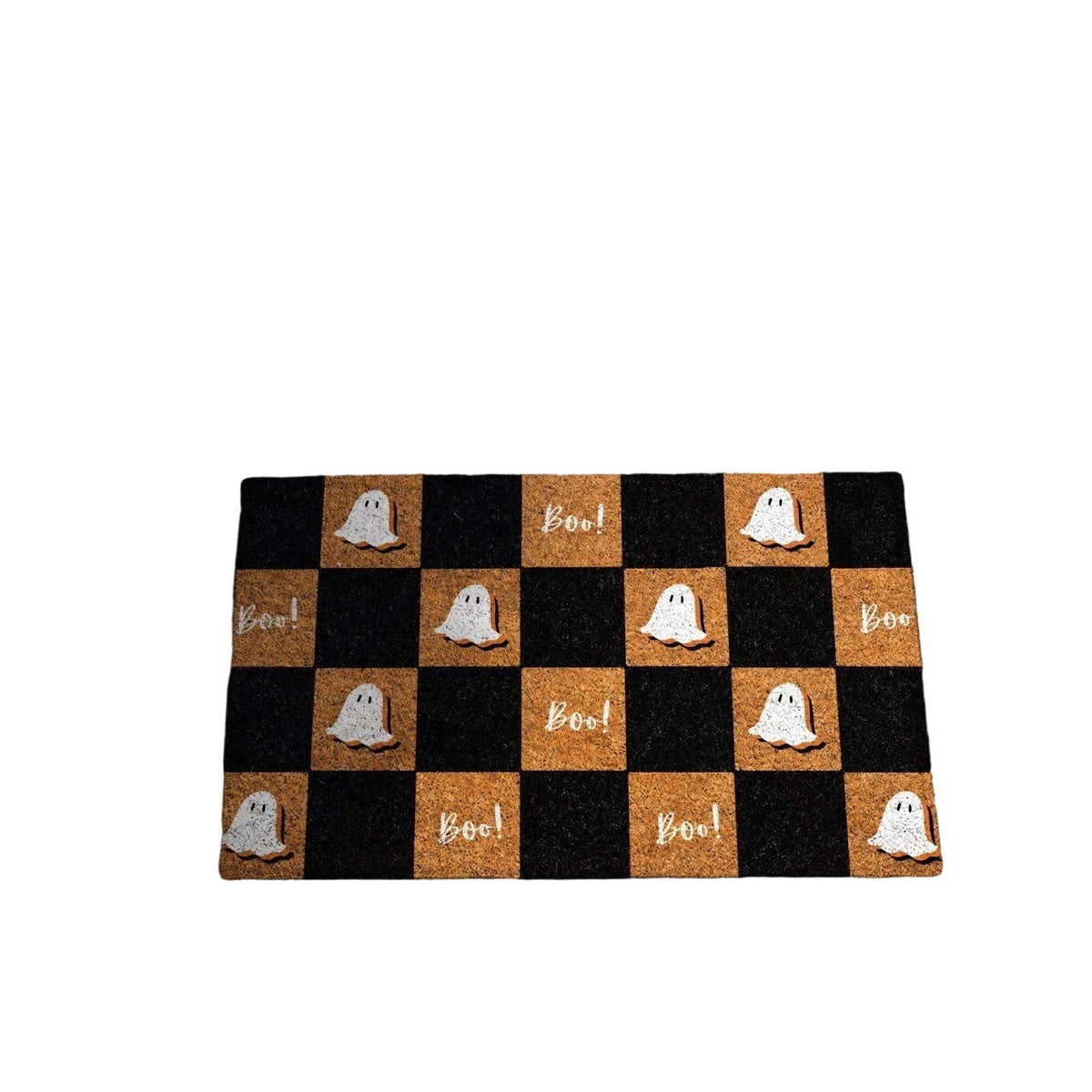 Fllostpr Halloween Pumpkin & Crow Welcome Doormat for Front Door, Non-Slip Vintage Brown Coir Floor Mat for Outdoor Porch Entryway Decor,16x24 Inch