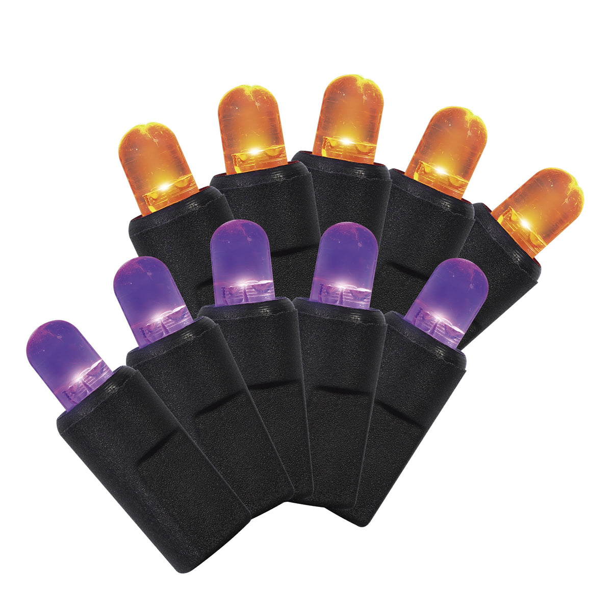 Indoor/Outdoor 100-Count LED Color Sync Dome String Lights, Purple and Orange, 19.5', Halloween by Way To Celebrate