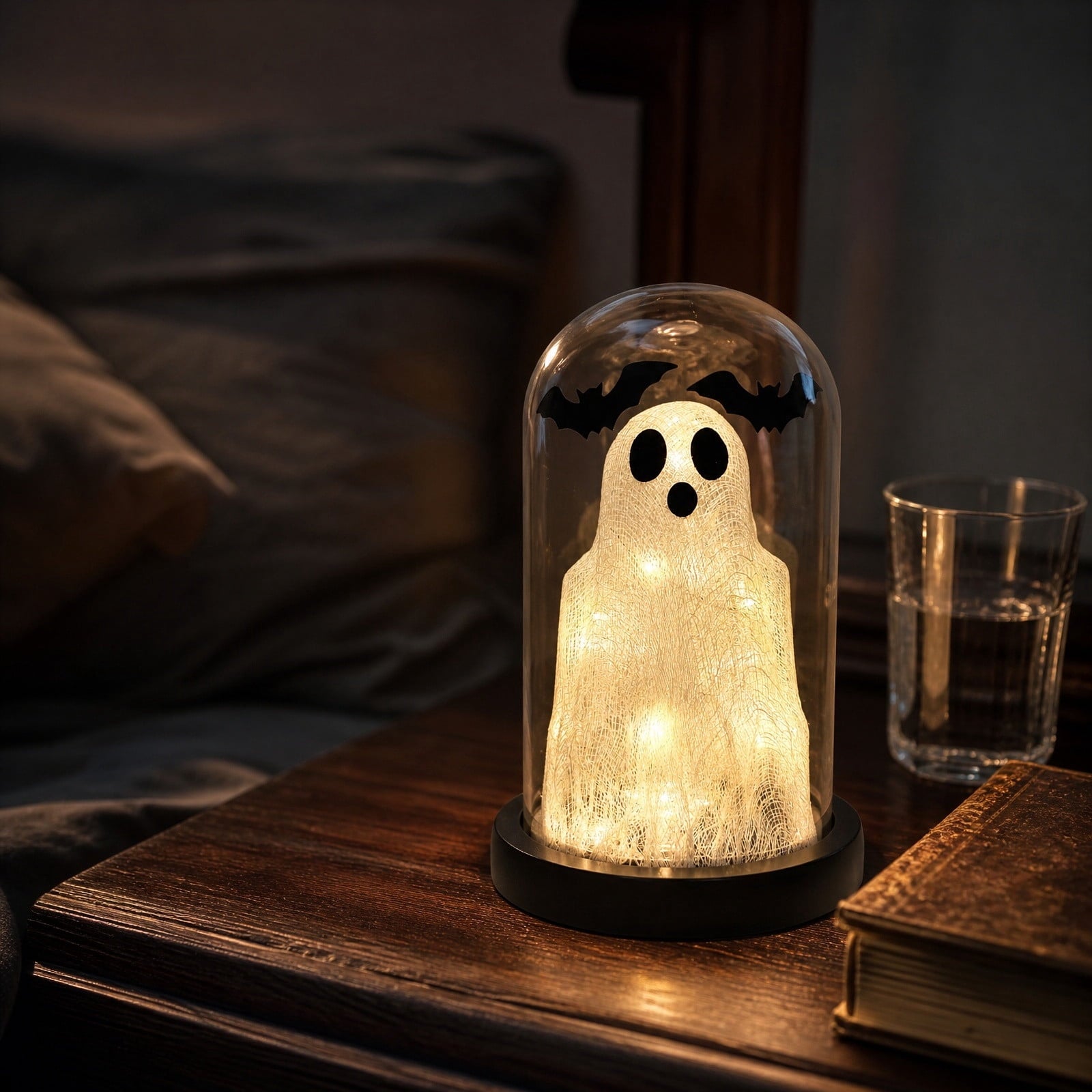 Ghost Night Light Halloween Decorations Bedside Night Light with Tap Control, Dimmable Nursery Decor Lamp, Fun Ghost Gift for K*ids, Halloween Room Decor, Ghost Lamp