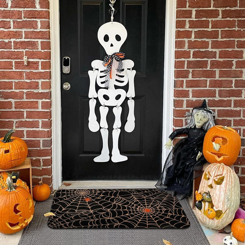 BLEUM CADE Halloween Doormat Outdoor Welcome Mat Dancing Skulls Door Mat Outside Entry Rug,18" x 30"