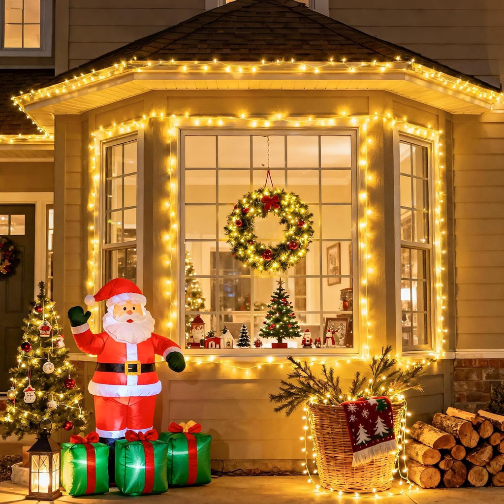 JMEXSUSS 200 LED Christmas Lights Indoor Outdoor, Connectable Warm White Christmas Tree Lights Clear Wire, 66 Ft Twinkle Fairy String Lights Plug in for Bedroom Wedding Christmas Tree Decorations