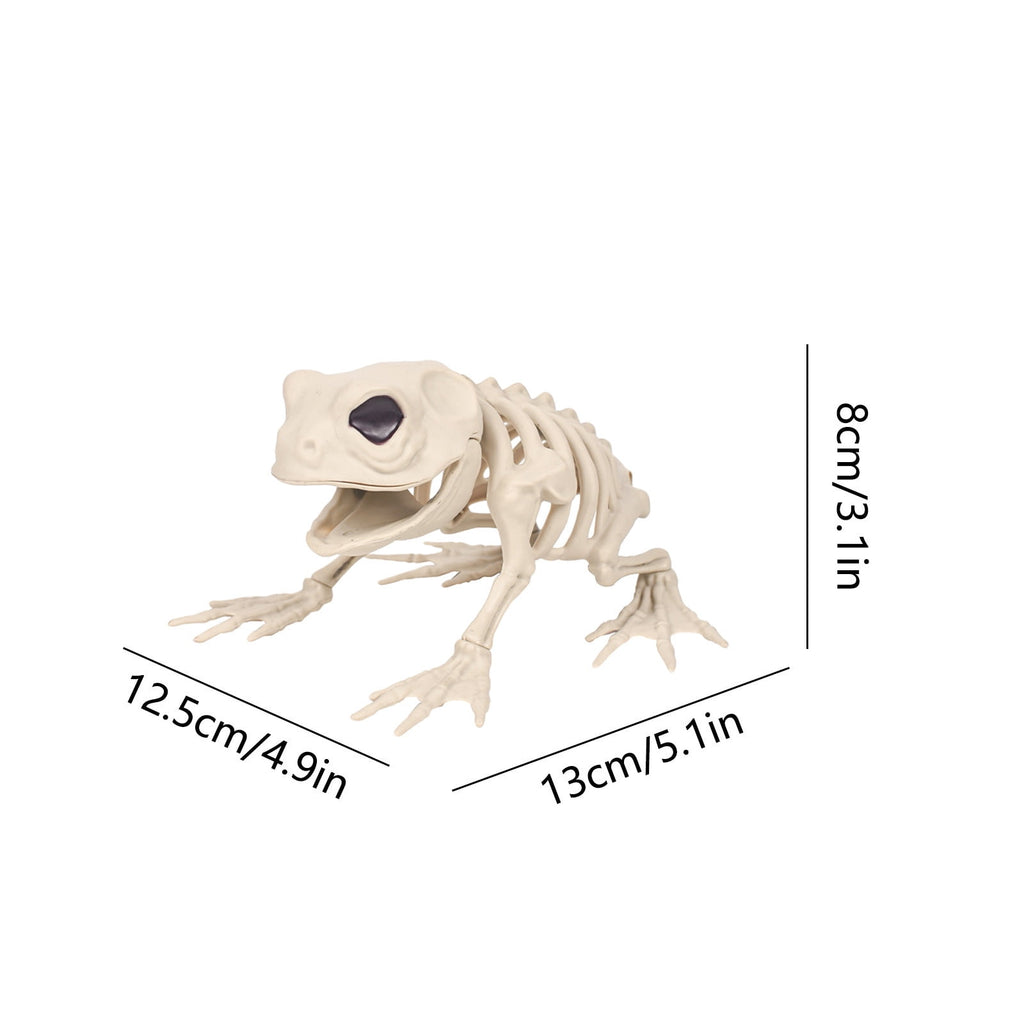 Cififendec Mini Frog Halloween Animal Skeletons Standing Full Body Animal Skeleton Decorations for Indoor Outdoor Room Party Props