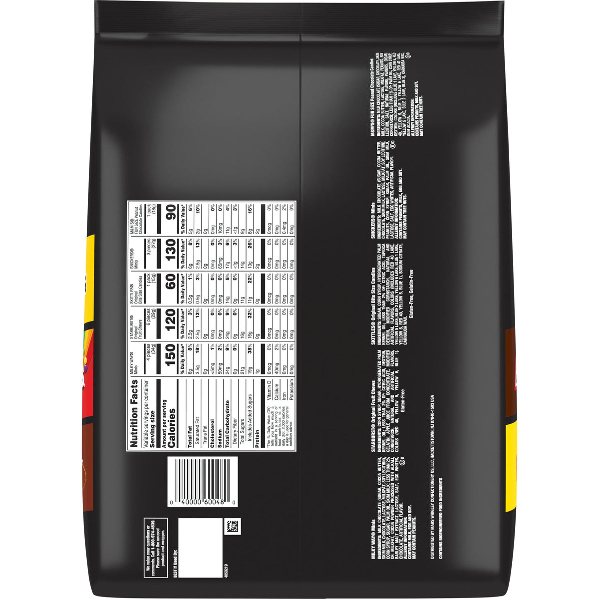 M&M's, Skittles & More Fun Size Halloween Candy Variety Pack - 195 Ct Bulk Bag
