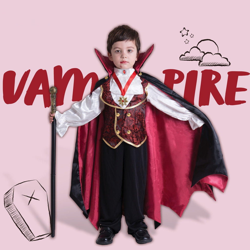 Joyfy Gothic Vampire Costume Kids, Toddler Vampire Costume Halloween Vampire Costume, Vampire costume for boys, Halloween Party Dress Up (3-4yrs)