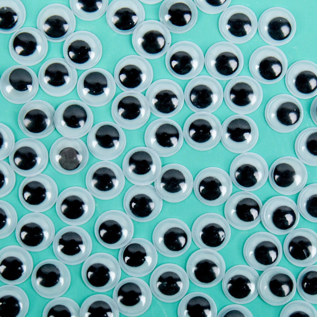 (9 pack) Hello Hobby Small Black and White Plastic Wiggly Eyes, 80-Pack