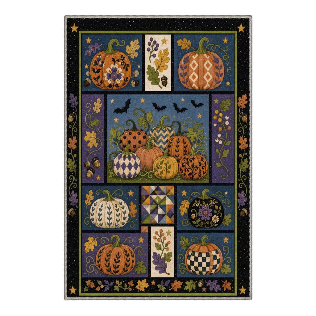 GENIMO 5'x7' Halloween Area Rug for Living Room, Washable Non Slip Soft Vintage Witch Indoor Rug for Bedroom Dining Room Home Office, Retro Sepia