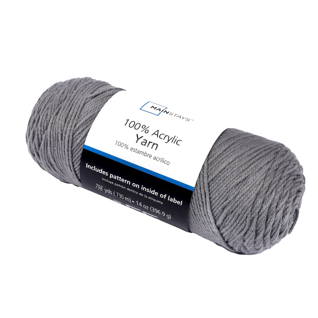 Mainstays Medium Acrylic Yarn, White, 14 oz, 798 yd