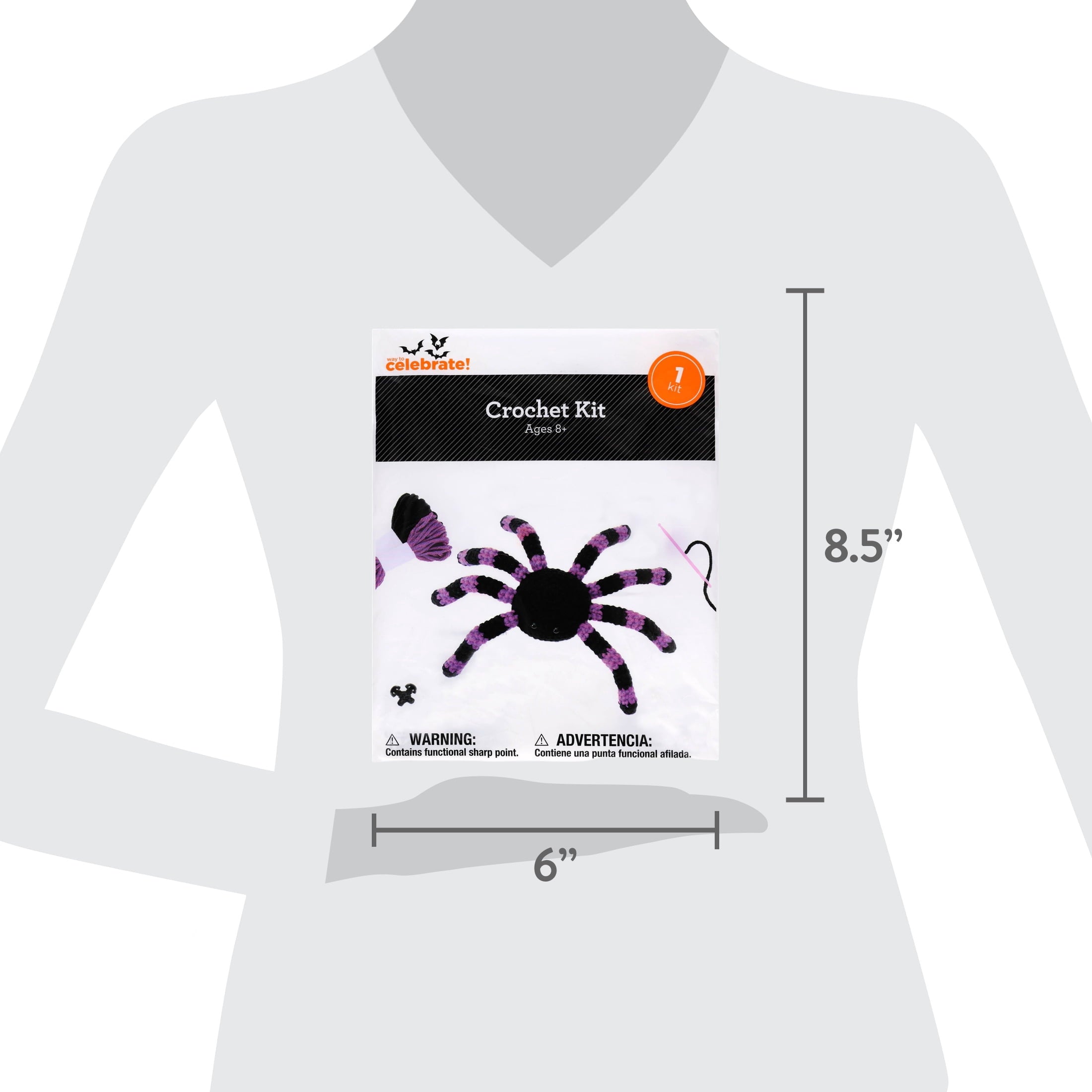 Spider Crochet Kit, Purple and Black, Halloween by Way To Celebrate