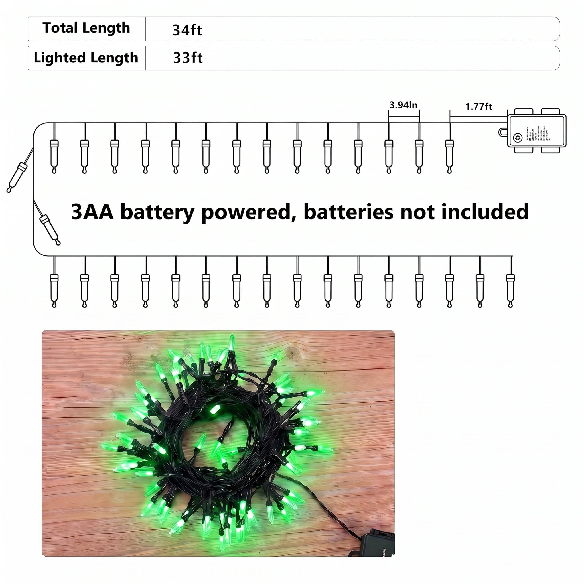TETOU Halloween Lights, 33ft 100 LED Battery Halloween Lights, 8 Modes String Lights with Timer, Indoor Outdoor Waterproof mini Lights String for Halloween Bedroom Patio Decor - Orange & Purple