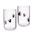 Way To Celebrate 2-Pack 16 oz Old Fashioned Glasses, Bubble Finish, Cat Halloween Design