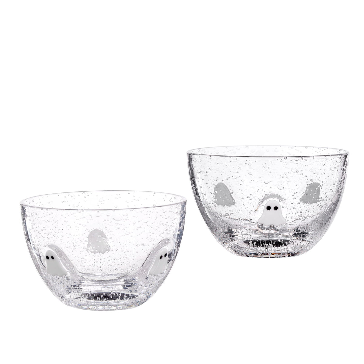 Way to Celebrate Halloween Ghost Charm Bubble Glass Bowls, 2-Pack