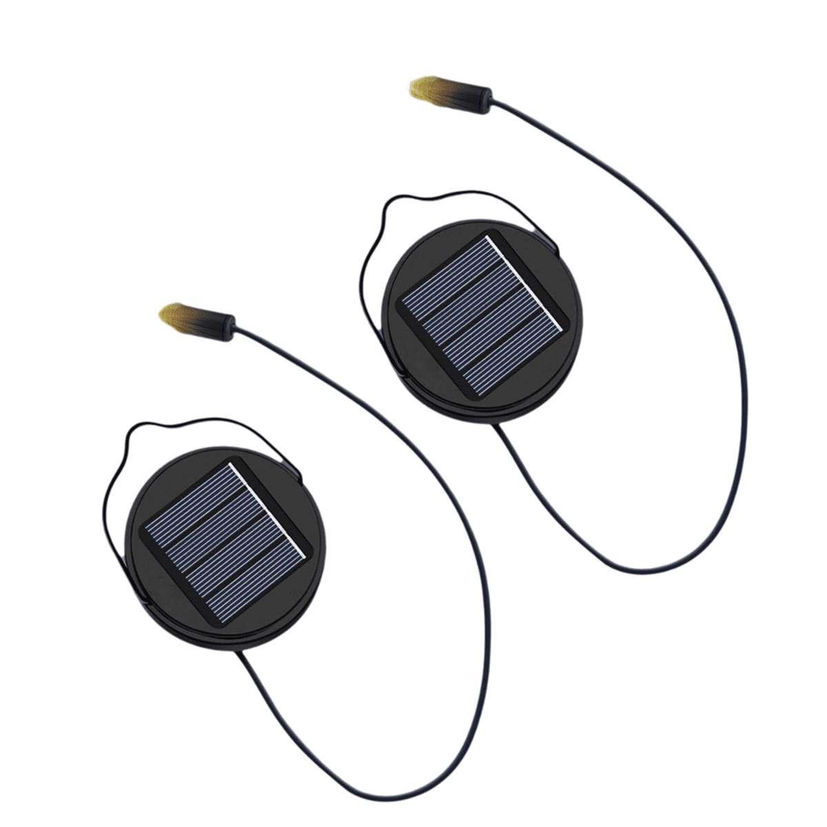 2Pack 600Mah Solar Lights Replacement Top for Outdoor Lantern Lights Waterproof for Garden, Yard,DIY Birthday Gifts,2Pack * 600Mah Solar Lights Replacement Top,Black