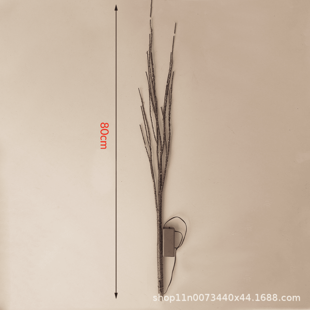 32-inch LED Fairy Light Branch with Timer Function - 50 Warm White LEDs, Battery-Operated Brown Branch, Suitable for Indoor/Outdoor Decorations, Perfect for Vases, Christmas, Parties, and Home Decor.
