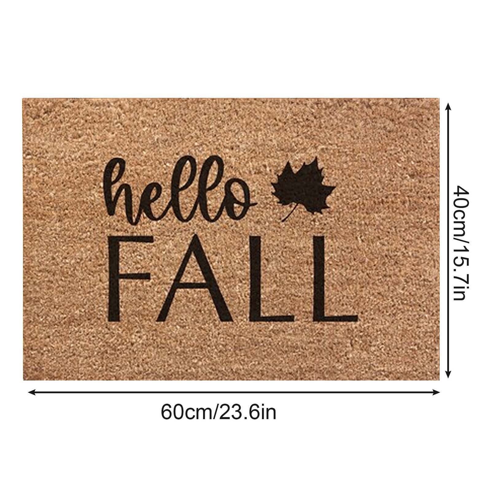 Fall Coir Doormat Welcome Pumpkins Door Mat Non Farmhouse Floor Mats Autumn Decorative Entrance Door Rugs For Halloween Thanksgiving Indoor Outdoor Bathroom Porch Decor Carpet