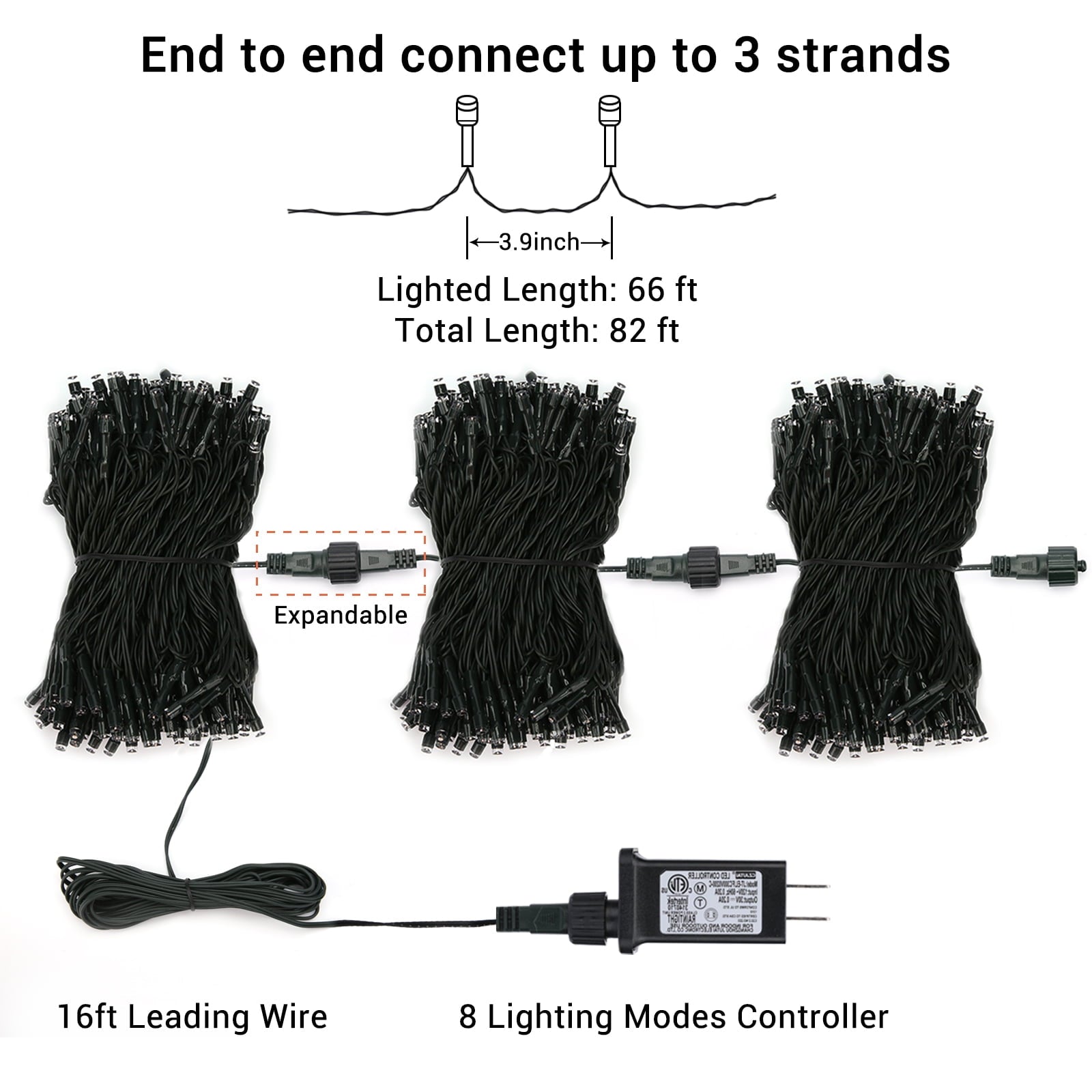 Toodour Orange & Purple Halloween Lights, 82ft 200 LED Plug in Halloween String Lights with 8 Modes, Memory & Timer Function, Connectable Halloween Outdoor Lights for Home, Garden, Halloween Decor