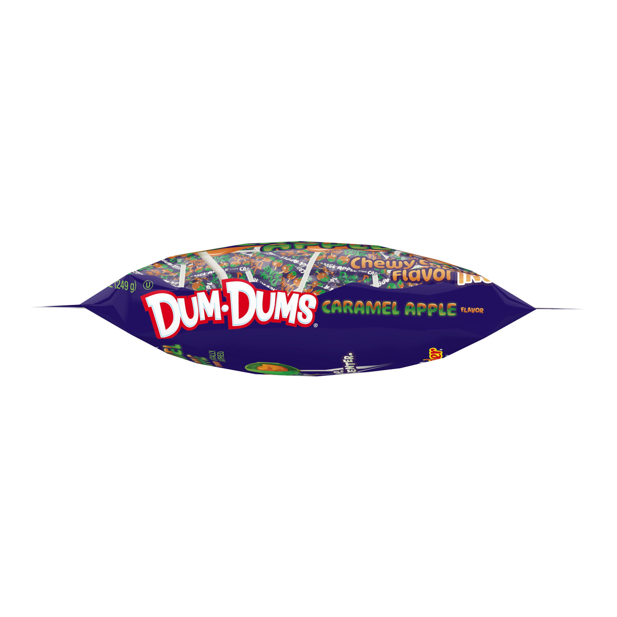 Dum Dums Jumbo Caramel Apple Flavored Lollipops, Filled Halloween Candy, 8.8 oz Bag