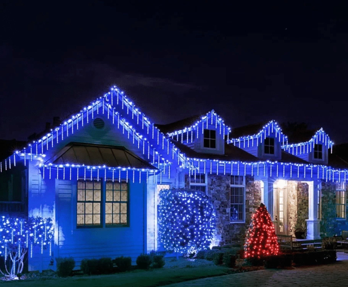 Scidweet Christmas String Lights, 20 inch 10 Tubes 540 LED Icicle Twinkle Meteor Shower Lights Outdoor for Christmas Halloween Holiday Party Home Decor, White