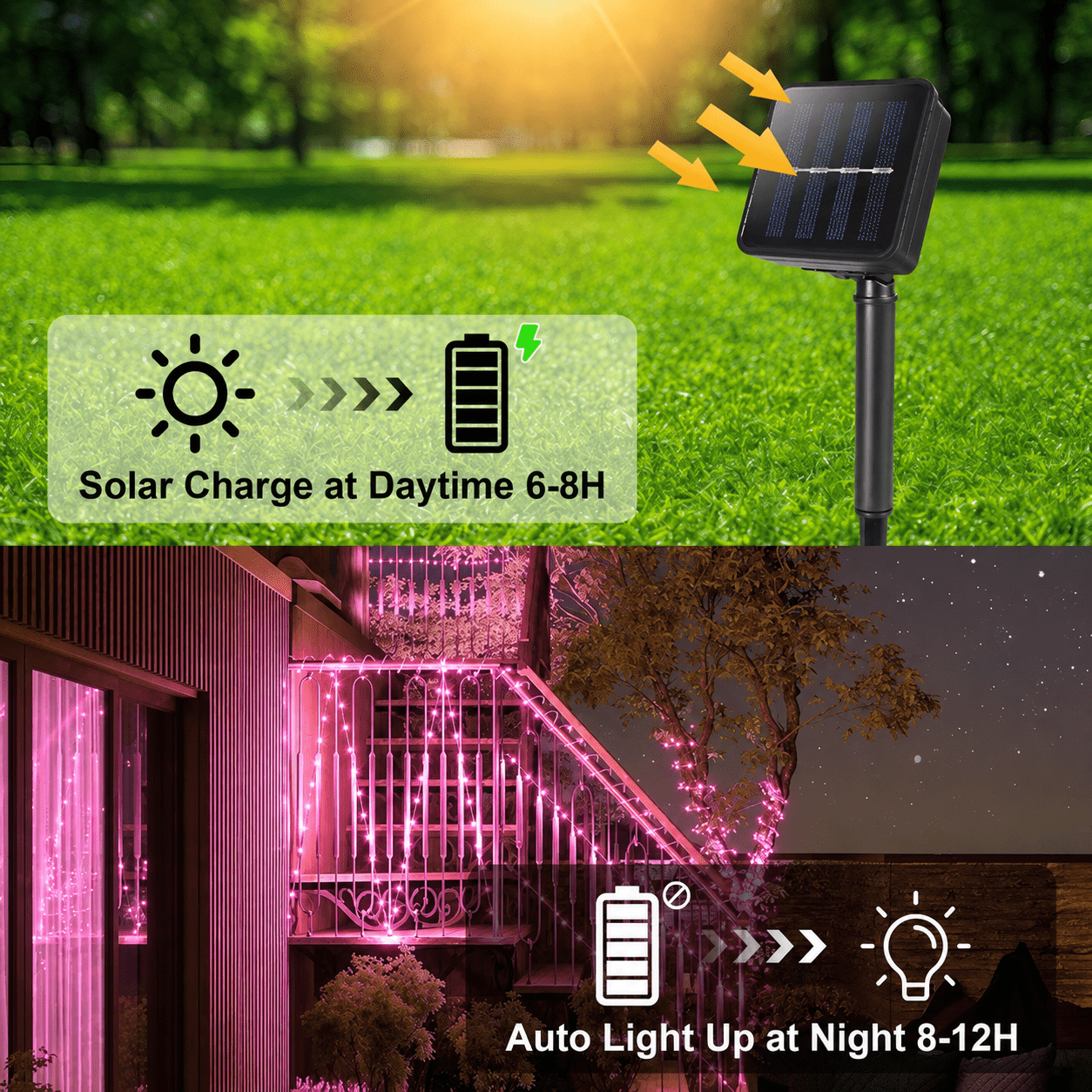 Solar Rope Lights Outdoor Waterproof 100LED Tube String Lights with USB Rechargeable Timer 8 Modes Dimmable Twinkle Fairy String Light for Trampoline Yard Pool Party Wedding Christmas