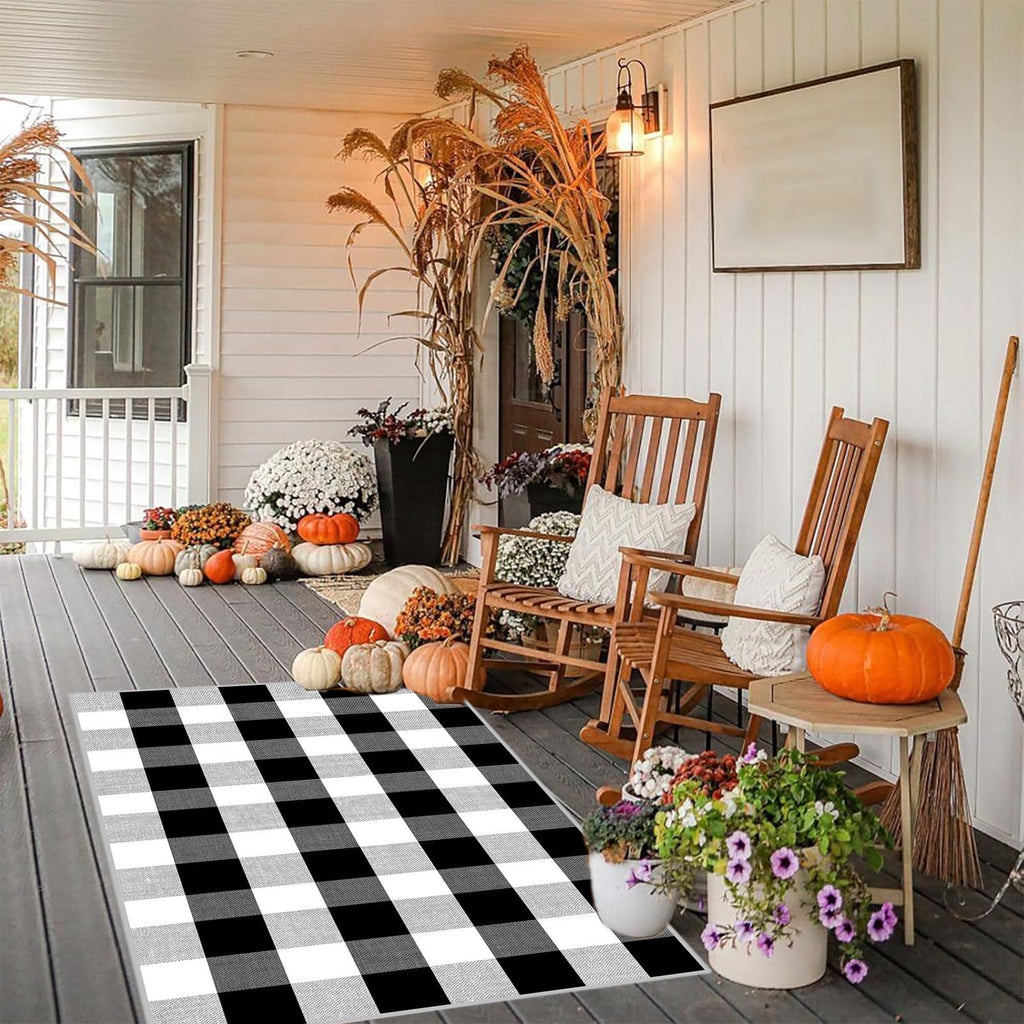 Clearance Hotyverty Halloween Front Door Mat Anti-Slip Super Absorbent Waterproof Stain Resistant Leaf 19x4x4in Indoor Front Entryway Porch Floor Decor, Halloween Gift for Family Holiday Lovers