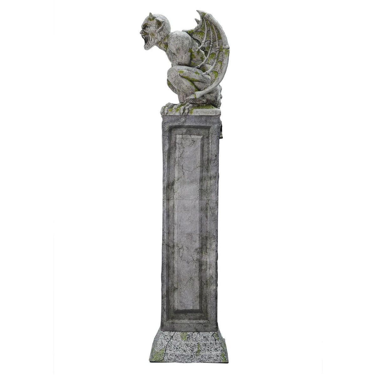 Seasonal Visions 8 ft Oversized Gargoyle Pillar Animated Prop - Gray