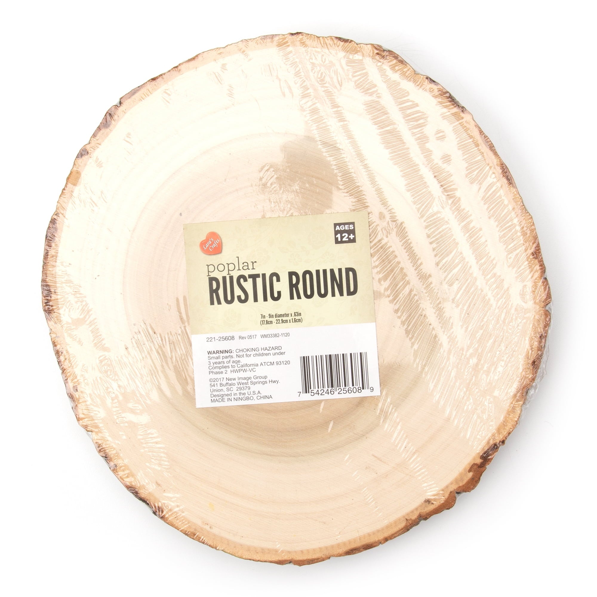 Cousin DIY Poplar 7" Round Rustic Wood Slice with Bark