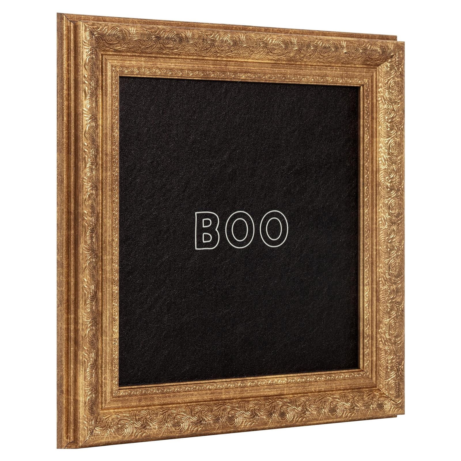 My Texas House Halloween Boo Gold Framed Art Print 12x12 Antique Paper