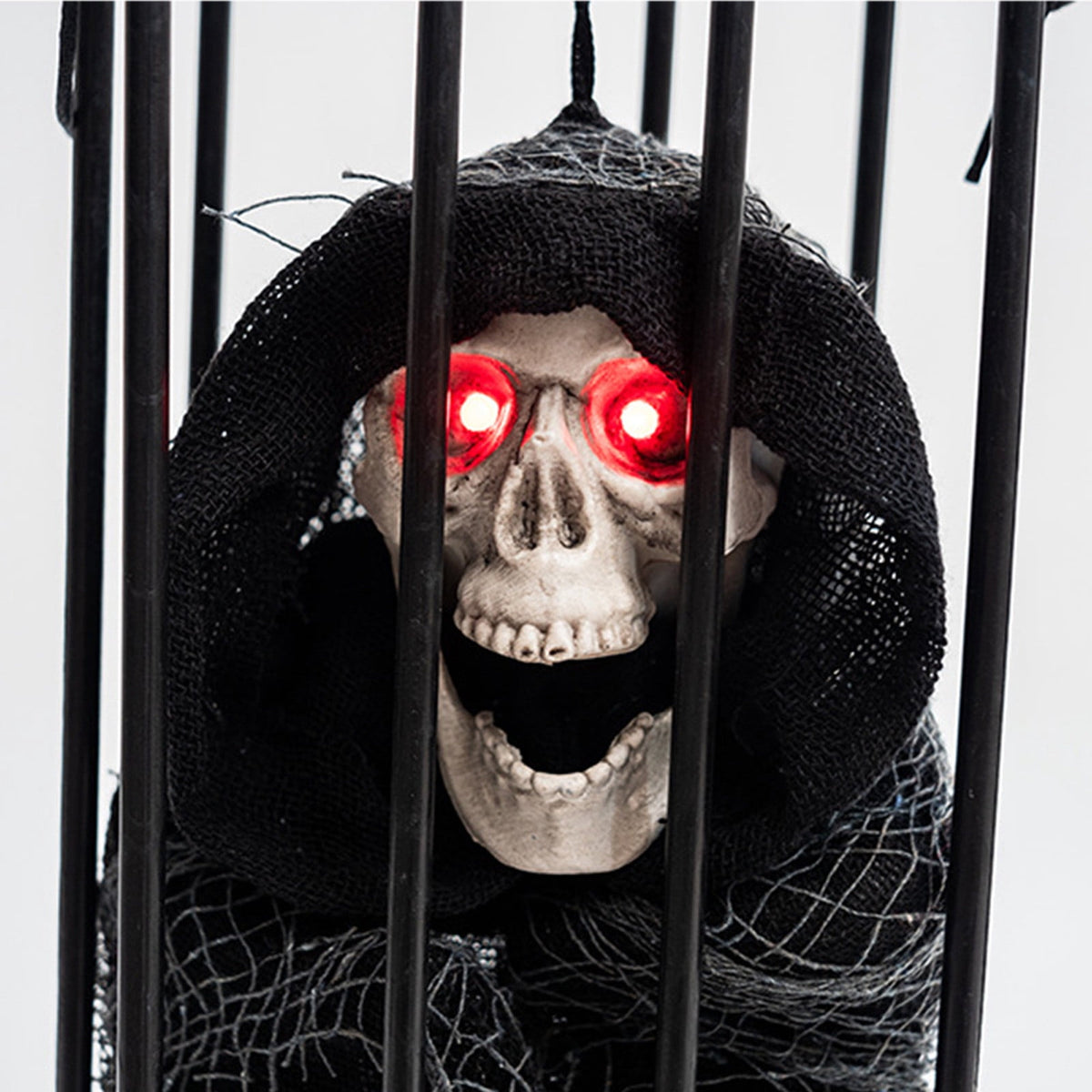 XEOVHV Animated Halloween Decoration,Animated Skull Ghost Hanging Decoration Prop with Spooky Sound Sound & Touch Activated Sensor Prisoner Haunted House Decor for Home Indoor Outdoor Decoration