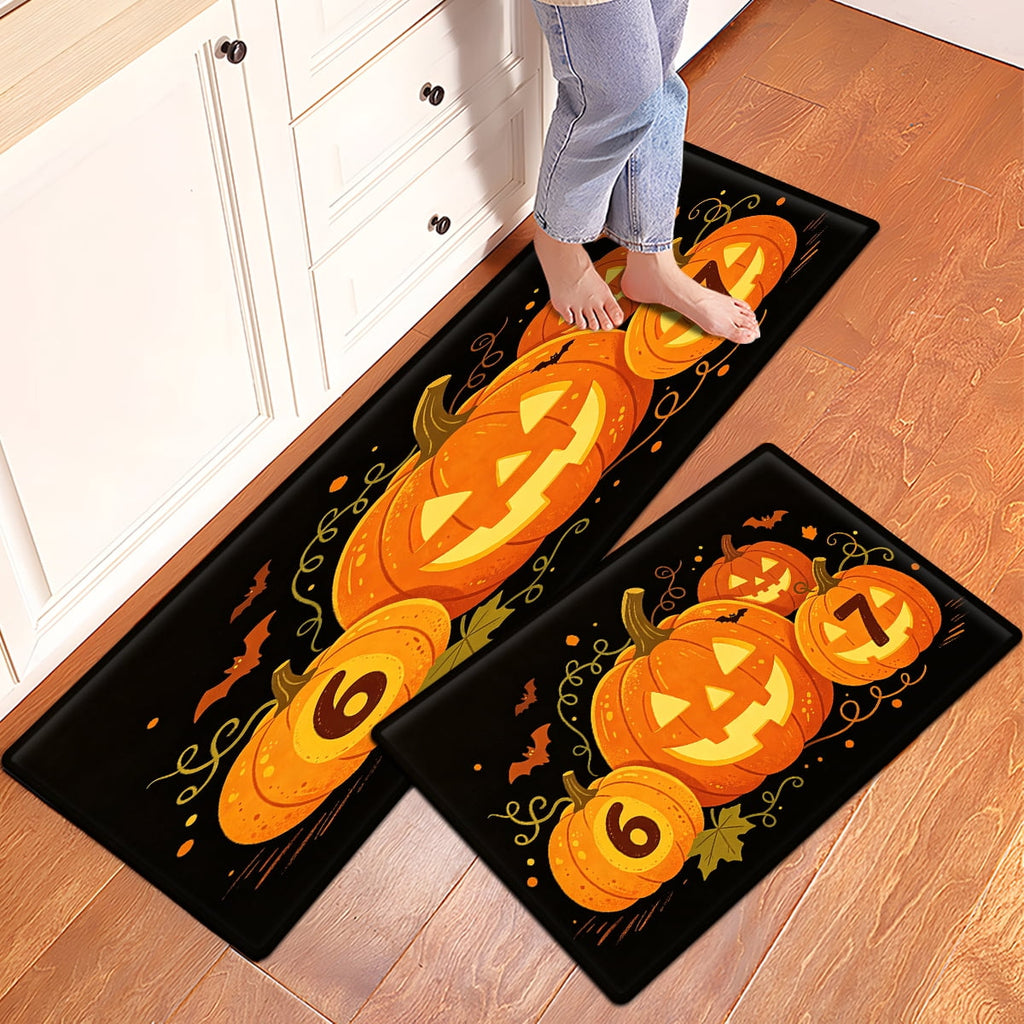 CCTFS Halloween Skeletons Holding Hot Drinks Household 1Pc Flannel Mat and Kitchen Rugs,Soft Non-slip for Bedroom Entryway