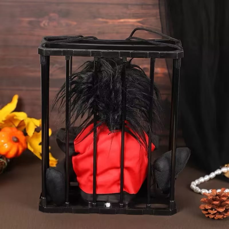 Halloween Animated Decorations, Halloween Decor Prop Scary Haunted Doll Horror with Red Lighting Eyes Spooky Sounds & Motion Sensor for Home Indoor Outdoor