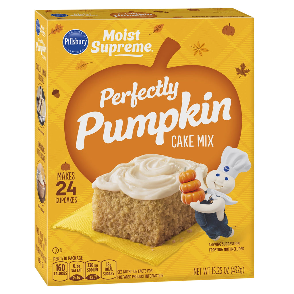 Pillsbury Moist Supreme Premium Perfectly Pumpkin Cake Mix, 15.25 Oz Box