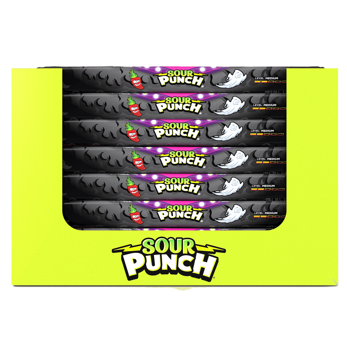 Sour Punch Ghost Pepper Roulette Straws Halloween Candy, 3.2 oz