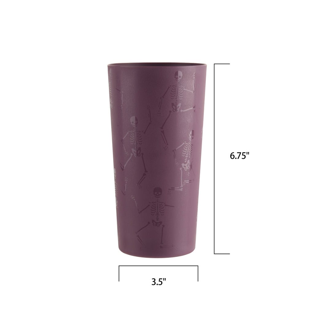 Mainstays 26 Ounce Round Plastic Etched Bat Tumbler, Black
