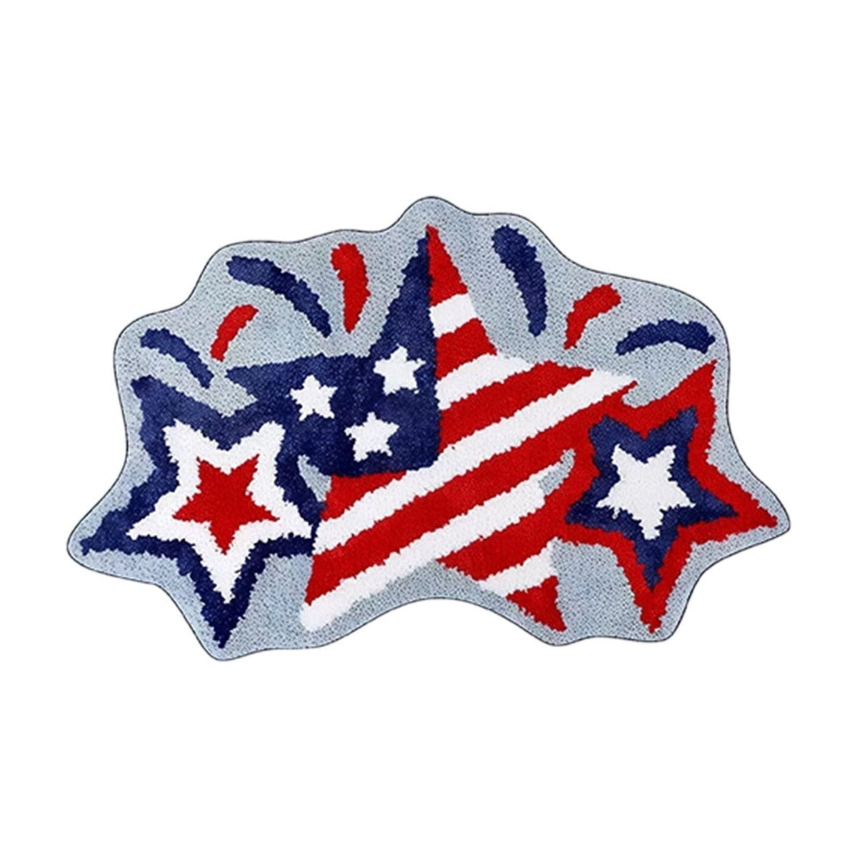 Wooowa Plush Style Multi Purpose Floor Mat Bathroom Entrance Coffee Table Carpet Fit for Fourth of July Decorations Patriotic Decor for Home Daily Holiday Festive Use
