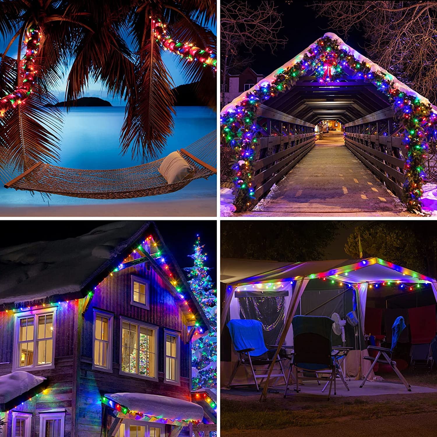 2 Pack Solar Fairy Lights Outdoor 33ft 100 LED Solar Powered Copper Wire Lights 8 Modes Waterproof for Garden Tree Patio Wedding Party Decor,Cool White
