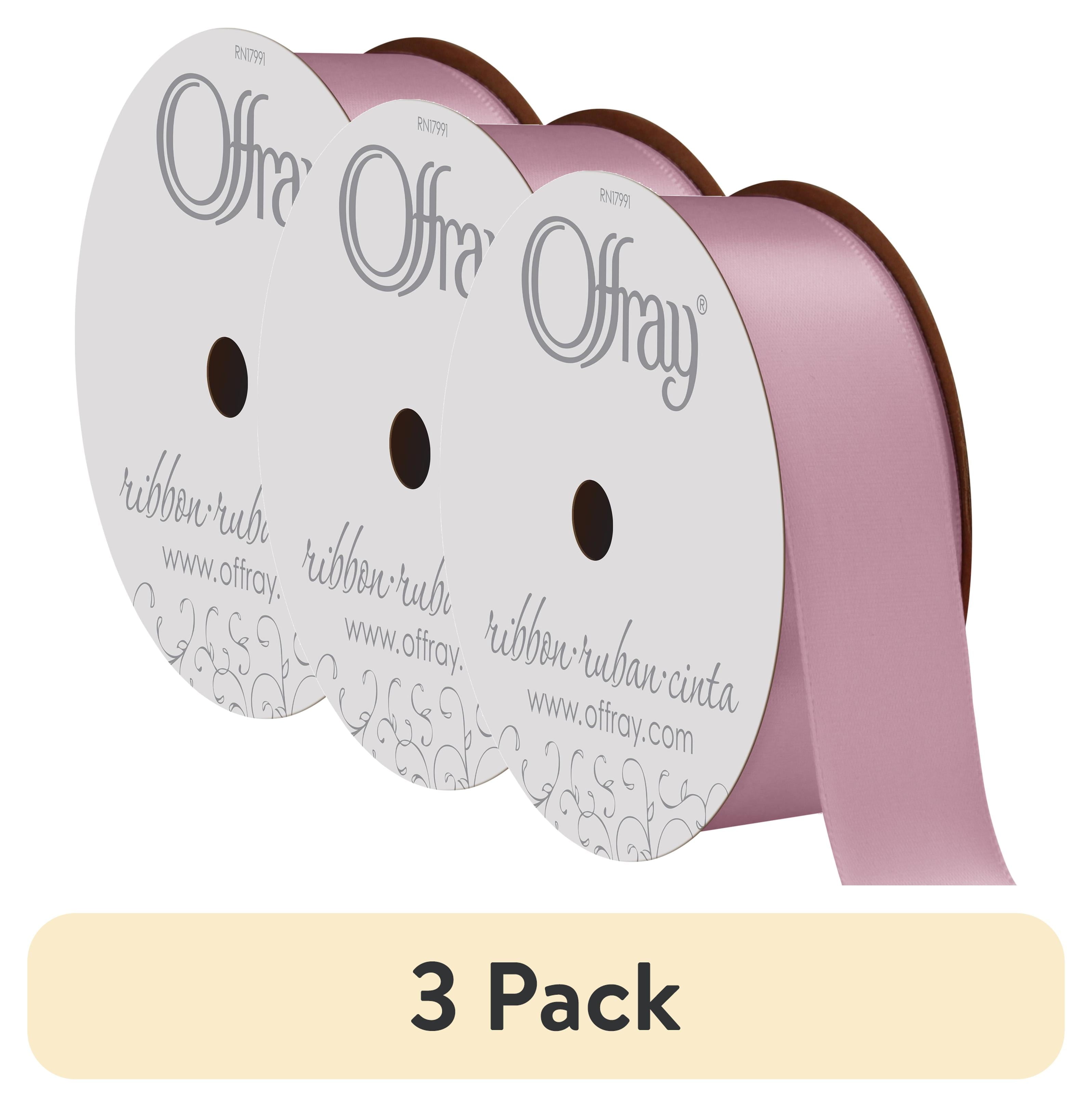 (2 pack) Offray Ribbon, Red 1 1/2 inch Double Face Satin Polyester Ribbon, 12 feet