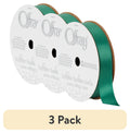 (3 pack) Offray Ribbon, Forest Green 5/8 inch Single Face Satin Polyester Ribbon, 18 feet