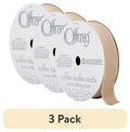 (3 pack) Offray Ribbon, Oatmeal Brown 5/8 inch Woven Ribbon, 12 feet