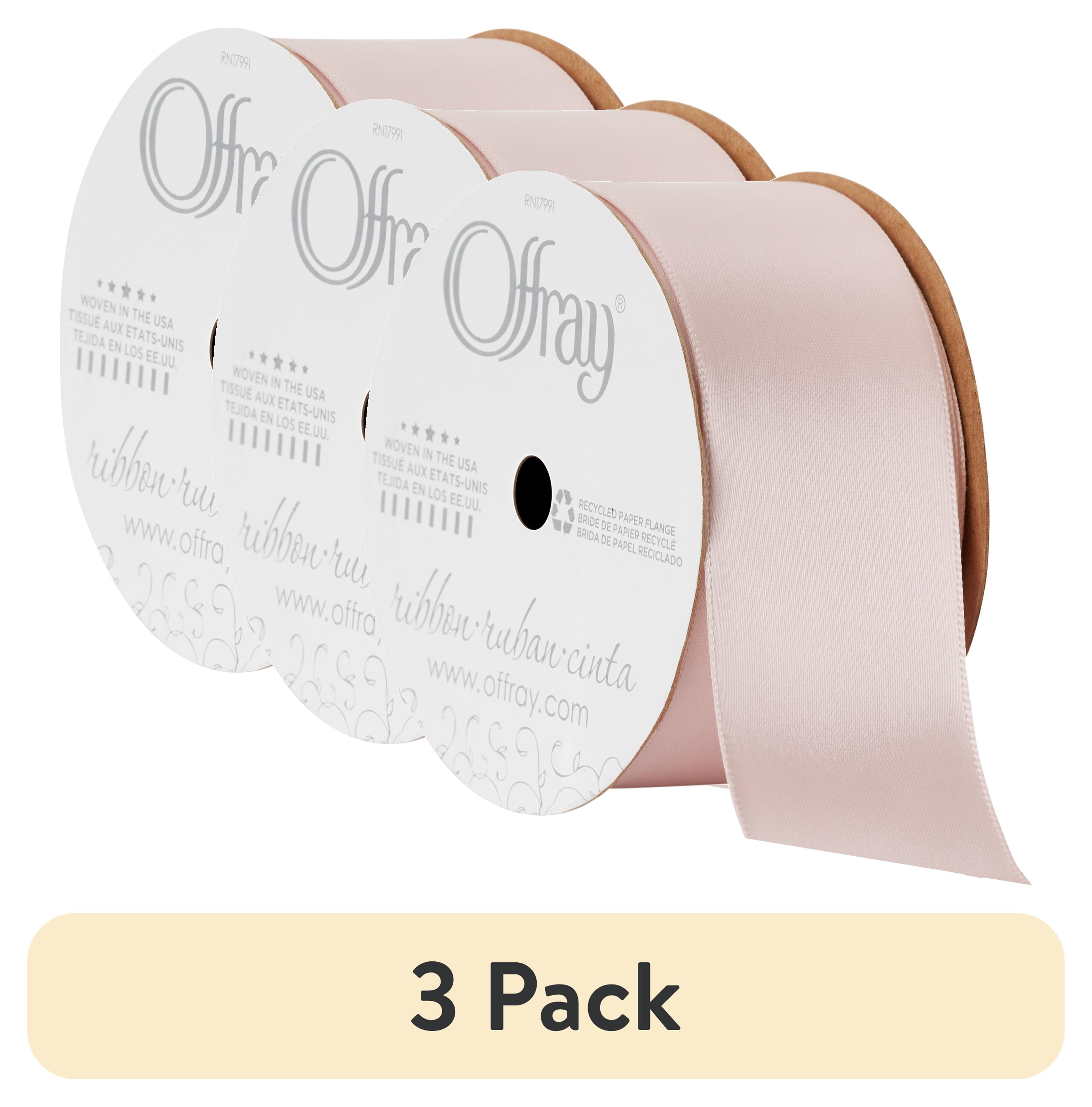 (2 pack) Offray Ribbon, Red 1 1/2 inch Double Face Satin Polyester Ribbon, 12 feet
