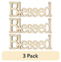 (3 pack) Plaid Unpainted Wood Surfaces, Blessed, 7"