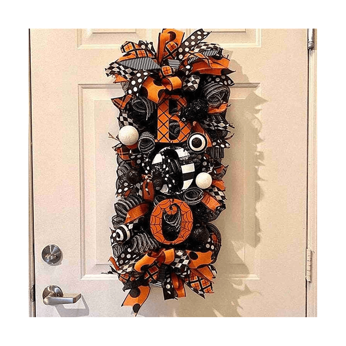 Halloween Wreath Fall Wreath, Halloween Wreath for Front Door, Halloween Spider, Mesh and Ribbons Wreath