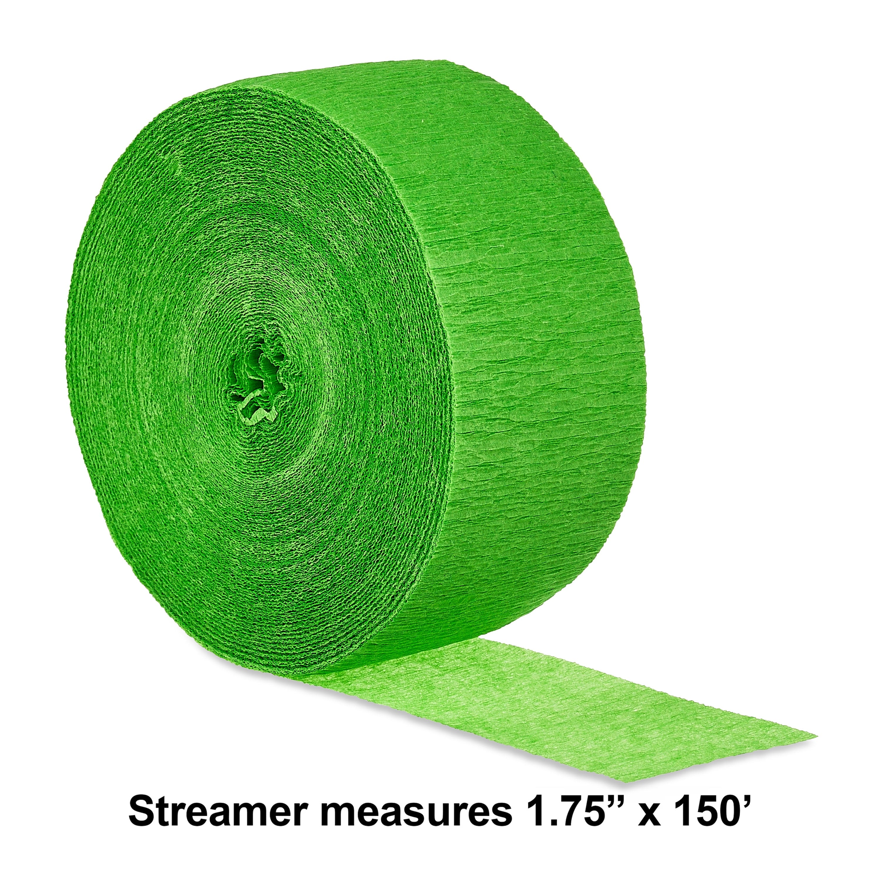 Lime Green Paper Party Streamer, 150', by Way To Celebrate
