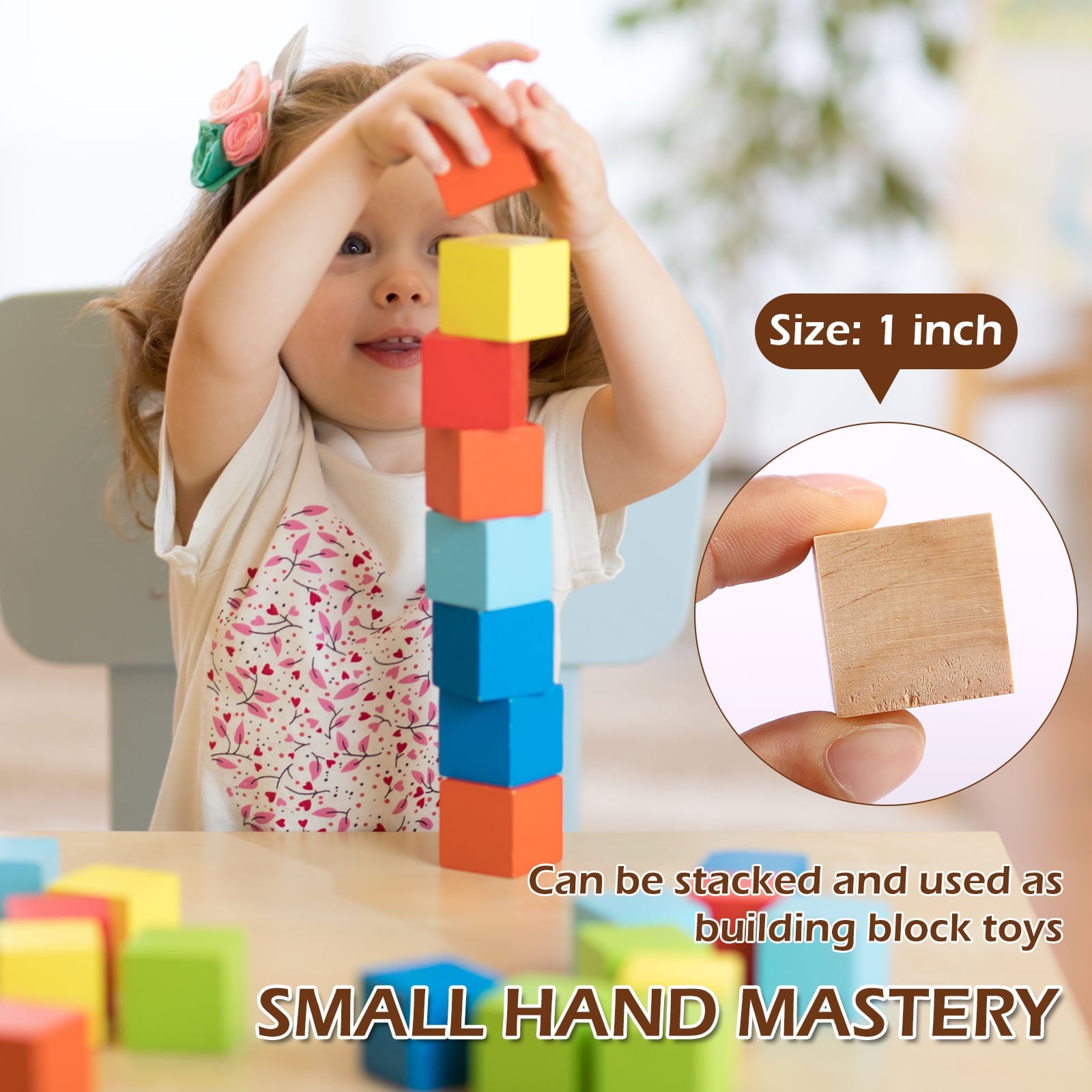 AEVXKHI 50PCS 1 inch Wood Blocks for Crafts, Unfinished Wood Square Blocks, Natural Pine Wooden Cubes, Wood Cubes Blocks for Painting Model Making Crafts DIY Project
