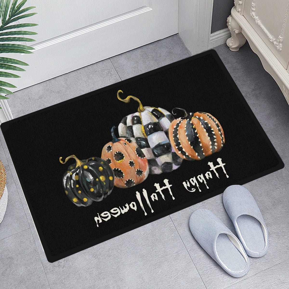 Pidgey Halloween Doormat,23*15" Cat With Pumpkin Outdoor Rugs For Thanksgiving Washable Fall Doormats Layered Front Door Mat For Porch/Farmhouse/Entryway/Patio Orange Rugs Christmas Decor